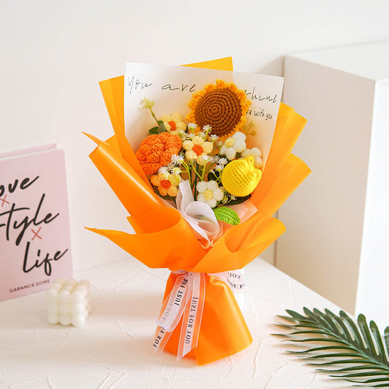 🌷 50 % RABATT NÅ! 💕 Håndlaget delikat heklet blomsterbukett – Morsdagsspesial – Livaktig design, slitesterk &amp;  Perfekt gave til mamma 🎁