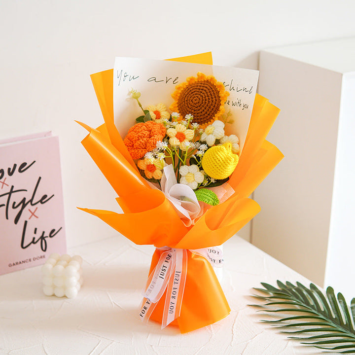 🌷 50 % RABATT NÅ! 💕 Håndlaget delikat heklet blomsterbukett – Morsdagsspesial – Livaktig design, slitesterk &amp;  Perfekt gave til mamma 🎁