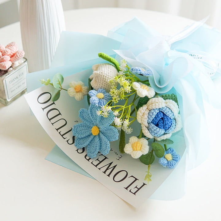 🌷 50 % RABATT NÅ! 💕 Håndlaget delikat heklet blomsterbukett – Morsdagsspesial – Livaktig design, slitesterk &amp;  Perfekt gave til mamma 🎁