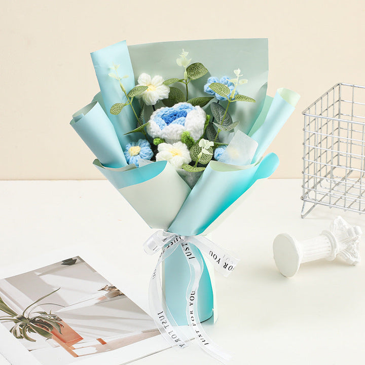 🌷 50 % RABATT NÅ! 💕 Håndlaget delikat heklet blomsterbukett – Morsdagsspesial – Livaktig design, slitesterk &amp;  Perfekt gave til mamma 🎁