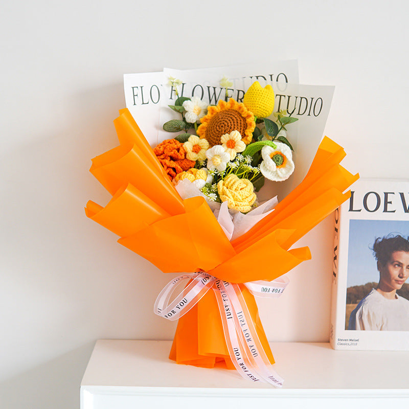 🌷 50 % RABATT NÅ! 💕 Håndlaget delikat heklet blomsterbukett – Morsdagsspesial – Livaktig design, slitesterk &amp;  Perfekt gave til mamma 🎁