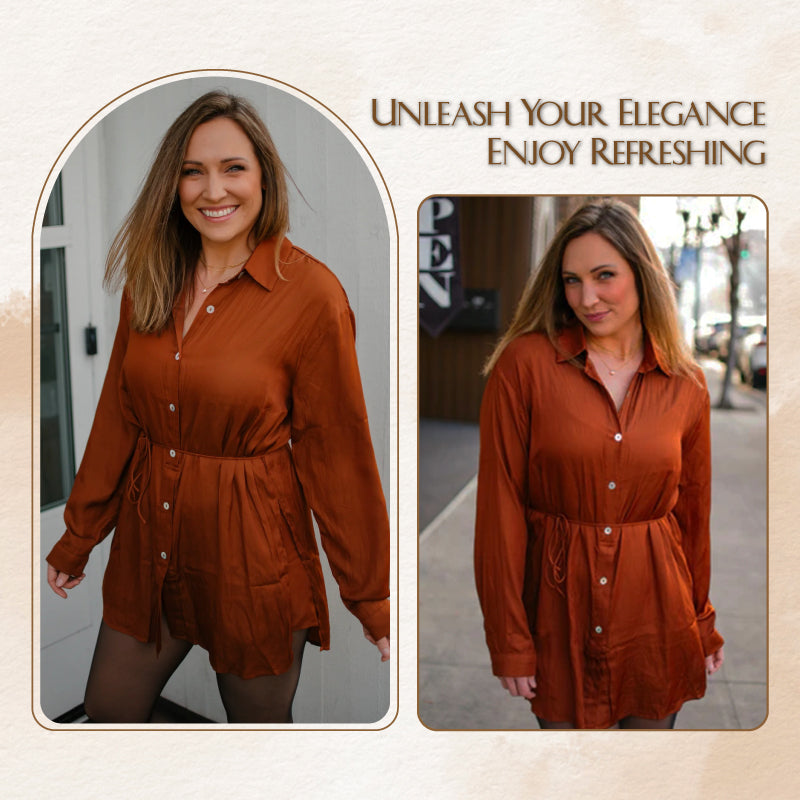 Abito da donna a maniche lunghe in tinta unita