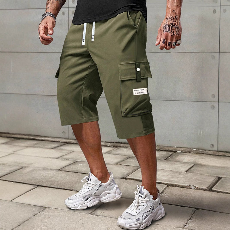 ⏳VIIMEISEN PÄIVÄN ALE 50% POIS PÄÄLTÄ!!📢Miesten rennot kiristysnyörillä varustetut capri-cargohousut