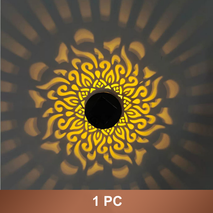 🌀 Solar Mandala Light – Stunning Pattern Projection, 2-in-1 Floor &amp; Wall Design &amp; IP65 Waterproof Auto On/Off 🌿
