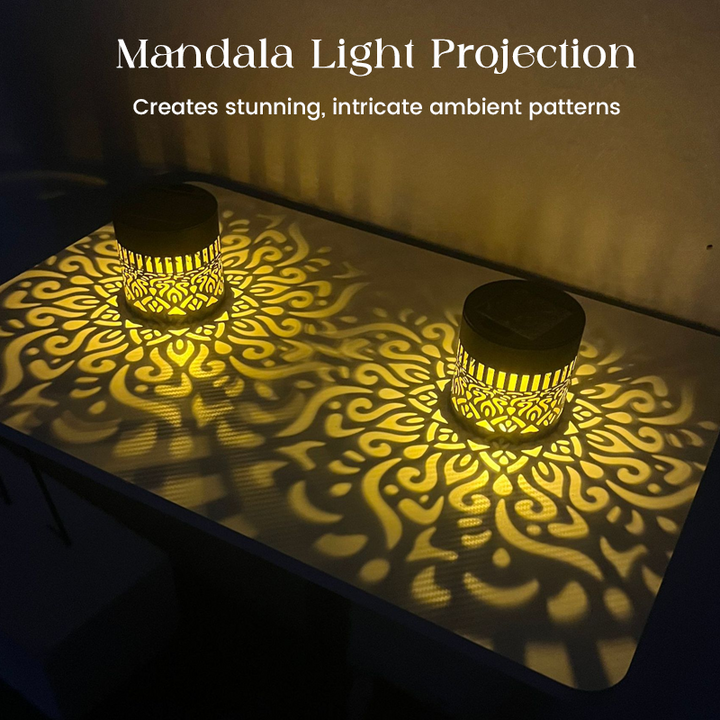 🌀 Solar Mandala Light – Stunning Pattern Projection, 2-in-1 Floor &amp; Wall Design &amp; IP65 Waterproof Auto On/Off 🌿