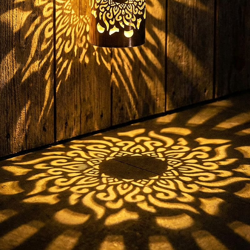 🌀 Solar Mandala Light – Stunning Pattern Projection, 2-in-1 Floor &amp; Wall Design &amp; IP65 Waterproof Auto On/Off 🌿