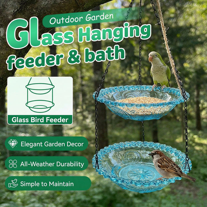 🥳2026 HOT SALE🥳💞50K+ SOLD!🐦🌧️ 50% OFF! Vintage-Style Bird Feeder with Bath – Hangs anywhere, easy to fill. Attracts robins &amp; blue tits. Perfect for nature lovers. 🏡✨
