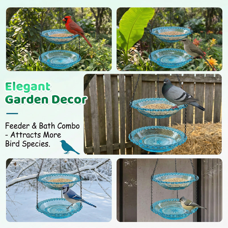 🥳2026 HOT SALE🥳💞50K+ SOLD!🐦🌧️ 50% OFF! Vintage-Style Bird Feeder with Bath – Hangs anywhere, easy to fill. Attracts robins &amp; blue tits. Perfect for nature lovers. 🏡✨