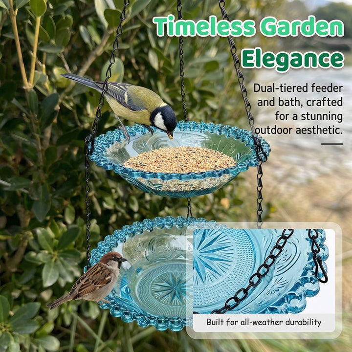 🥳2026 HOT SALE🥳💞50K+ SOLD!🐦🌧️ 50% OFF! Vintage-Style Bird Feeder with Bath – Hangs anywhere, easy to fill. Attracts robins &amp; blue tits. Perfect for nature lovers. 🏡✨
