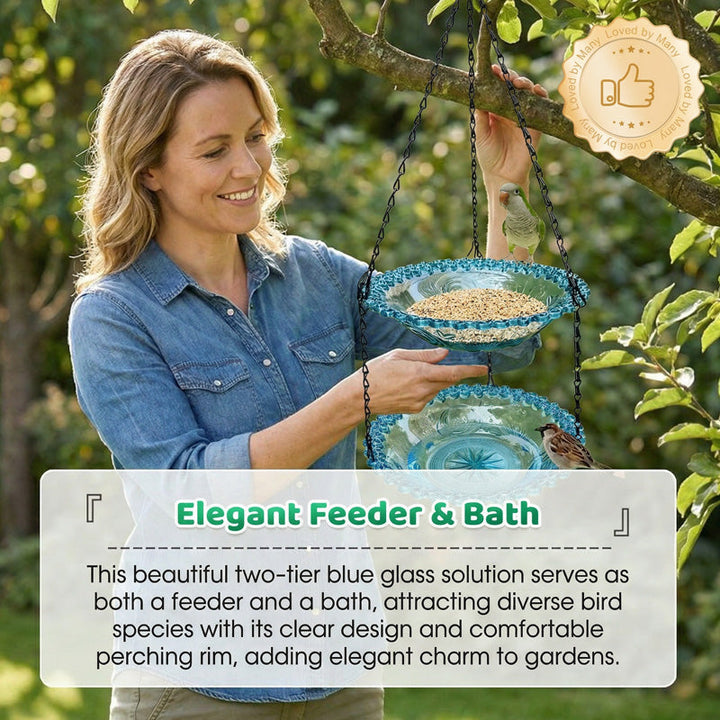 🥳2026 HOT SALE🥳💞50K+ SOLD!🐦🌧️ 50% OFF! Vintage-Style Bird Feeder with Bath – Hangs anywhere, easy to fill. Attracts robins &amp; blue tits. Perfect for nature lovers. 🏡✨