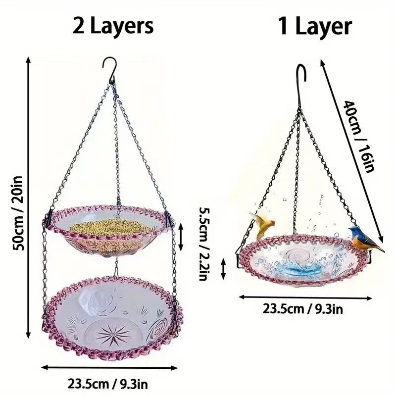 🥳2026 HOT SALE🥳💞50K+ SOLD!🐦🌧️ 50% OFF! Vintage-Style Bird Feeder with Bath – Hangs anywhere, easy to fill. Attracts robins &amp; blue tits. Perfect for nature lovers. 🏡✨