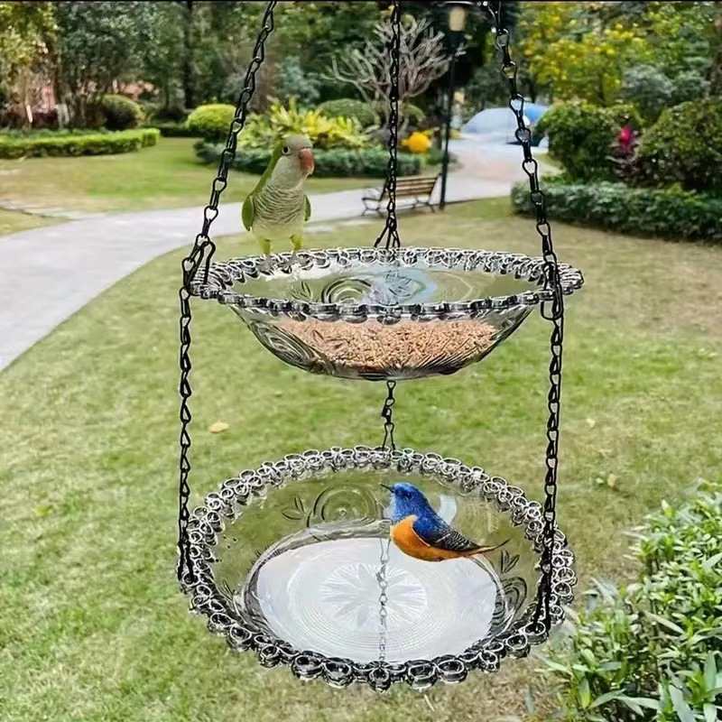 🥳2026 HOT SALE🥳💞50K+ SOLD!🐦🌧️ 50% OFF! Vintage-Style Bird Feeder with Bath – Hangs anywhere, easy to fill. Attracts robins &amp; blue tits. Perfect for nature lovers. 🏡✨
