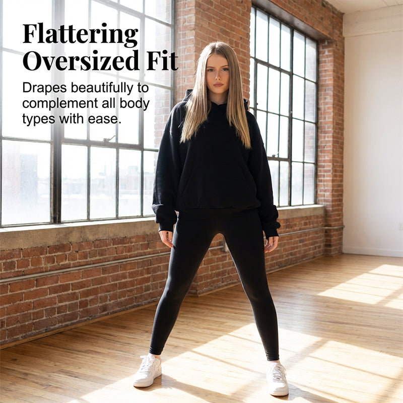 Sweat à capuche oversize pour femme avec dos en maille unique