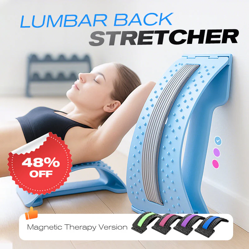🩹 50% OFF FLASH SALE ! ⚡ Lumbar Stretcher – Ergonomic Spine Support, Adjustable Stretching Levels, Lightweight &amp; Portable 🪑