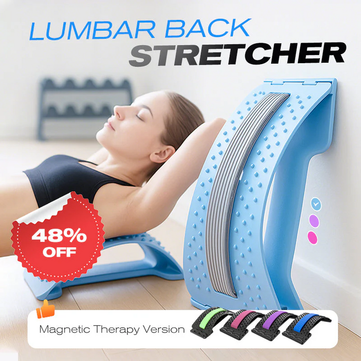 🩹 50% OFF FLASH SALE ! ⚡ Lumbar Stretcher – Ergonomic Spine Support, Adjustable Stretching Levels, Lightweight &amp; Portable 🪑