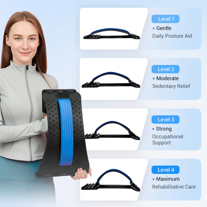 🩹 50% OFF FLASH SALE ! ⚡ Lumbar Stretcher – Ergonomic Spine Support, Adjustable Stretching Levels, Lightweight &amp; Portable 🪑