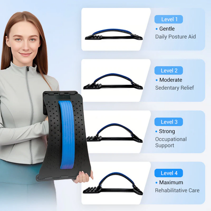 🩹 50% OFF FLASH SALE ! ⚡ Lumbar Stretcher – Ergonomic Spine Support, Adjustable Stretching Levels, Lightweight &amp; Portable 🪑