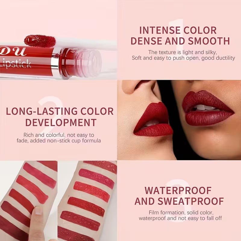 💝10 stuks matte, waterdichte, langdurige lipgloss
