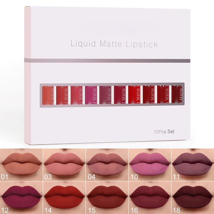 💝10 stuks matte, waterdichte, langdurige lipgloss