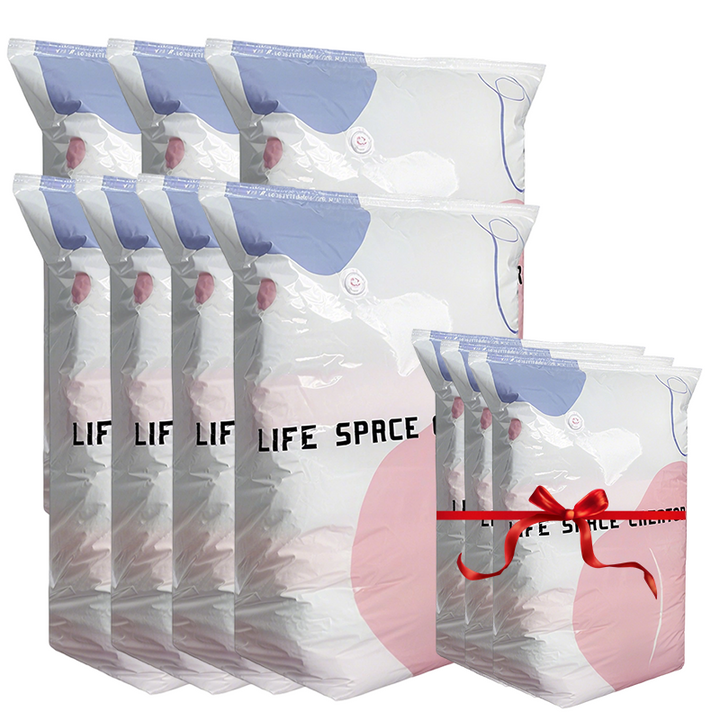 🧳No‑Pump Vacuum Storage Bags – Press &amp; seal, no pump needed. Saves 80% space, keeps clothes dry &amp; dust‑free. Perfect for bulky bedding &amp; off‑season gear. 🛏️🗄️