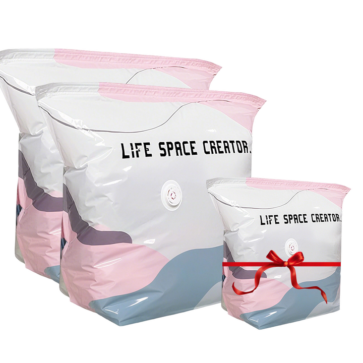 🧳No‑Pump Vacuum Storage Bags – Press &amp; seal, no pump needed. Saves 80% space, keeps clothes dry &amp; dust‑free. Perfect for bulky bedding &amp; off‑season gear. 🛏️🗄️