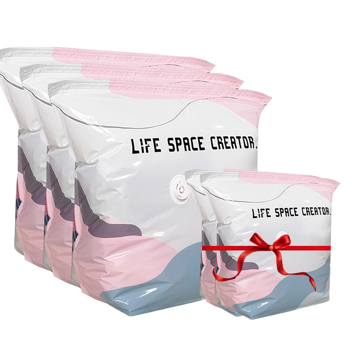 🧳No‑Pump Vacuum Storage Bags – Press &amp; seal, no pump needed. Saves 80% space, keeps clothes dry &amp; dust‑free. Perfect for bulky bedding &amp; off‑season gear. 🛏️🗄️