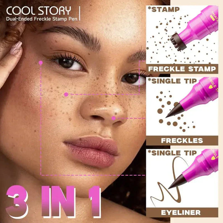 💗LAST DAY - BUY 1 GET 1 FREE💗Waterproof Freckles Pen: Faux Freckle Stamp and Fine Tip Eyeliner for Realistic, Long-Lasting Freckles and Effortless Makeup, Perfect for Daily Wear and Cosplay