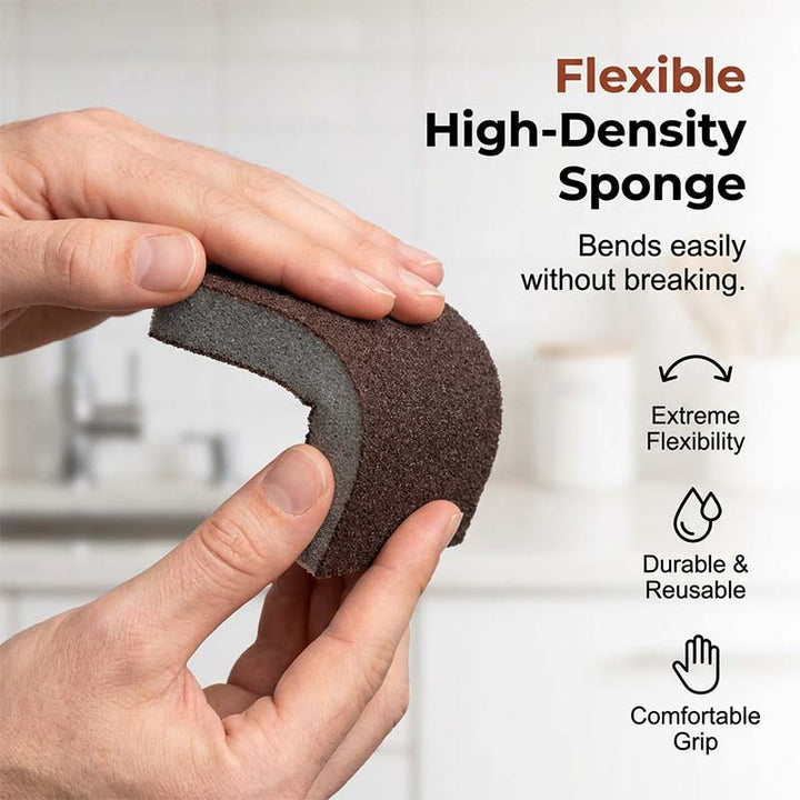 🥳2026 HOT SALE🥳💞50K+ SOLD!🧽🔥 50% OFF! Emery Sponge Scrubber – Removes burnt grease &amp; rust instantly. Flexible &amp; durable, ergonomic handle. A heavy-duty cleaning essential. 🍳✨