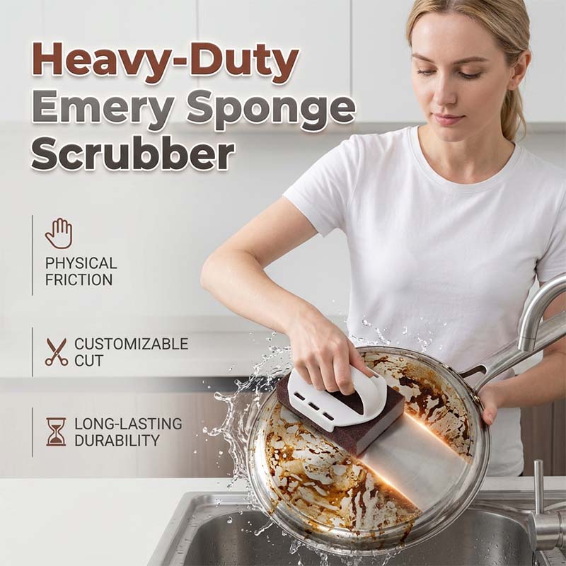 🥳2026 HOT SALE🥳💞50K+ SOLD!🧽🔥 50% OFF! Emery Sponge Scrubber – Removes burnt grease &amp; rust instantly. Flexible &amp; durable, ergonomic handle. A heavy-duty cleaning essential. 🍳✨