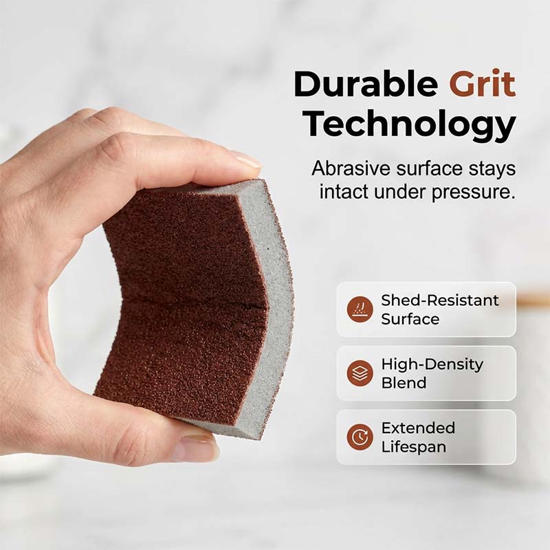 🥳2026 HOT SALE🥳💞50K+ SOLD!🧽🔥 50% OFF! Emery Sponge Scrubber – Removes burnt grease &amp; rust instantly. Flexible &amp; durable, ergonomic handle. A heavy-duty cleaning essential. 🍳✨