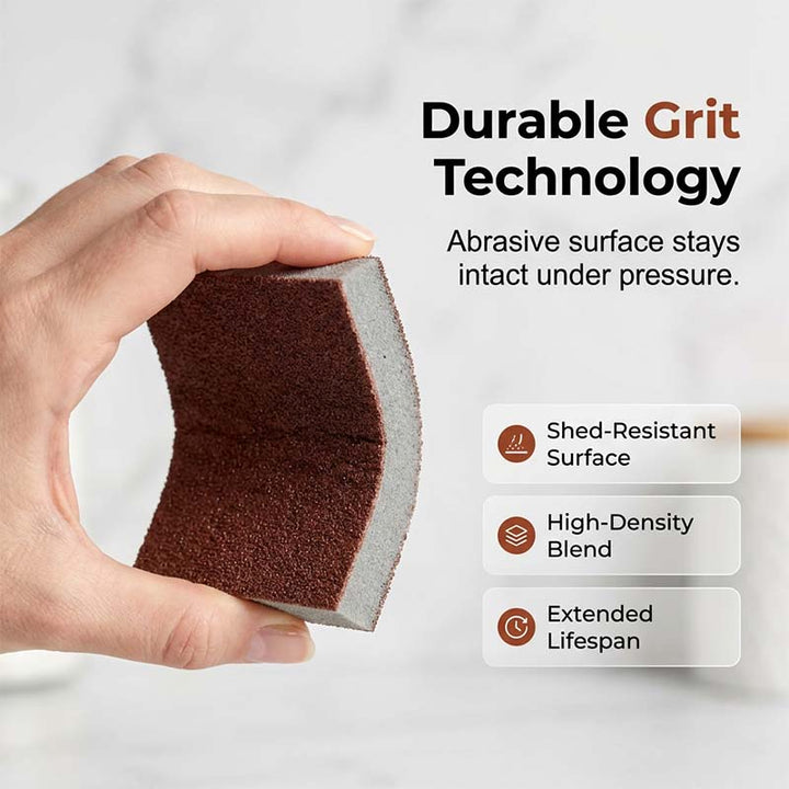 🥳2026 HOT SALE🥳💞50K+ SOLD!🧽🔥 50% OFF! Emery Sponge Scrubber – Removes burnt grease &amp; rust instantly. Flexible &amp; durable, ergonomic handle. A heavy-duty cleaning essential. 🍳✨