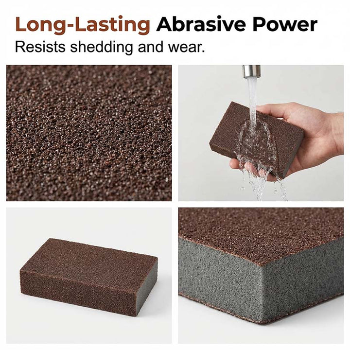 🥳2026 HOT SALE🥳💞50K+ SOLD!🧽🔥 50% OFF! Emery Sponge Scrubber – Removes burnt grease &amp; rust instantly. Flexible &amp; durable, ergonomic handle. A heavy-duty cleaning essential. 🍳✨