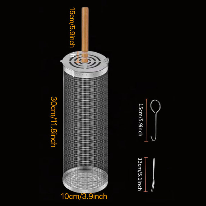 Rolling Grilling Basket for Outdoor BBQ