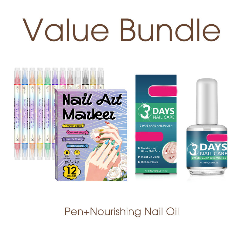 🎨Last Day Special Price:£ 8.99💞50K+ SOLD!✨Dual-Tip Nail Art Marker Pen Set Quick‑dry, no UV lamp. Fine &amp; brush tips. 12/24 vibrant colors. Easy DIY at home. No smudges, just art! 💅🖌️