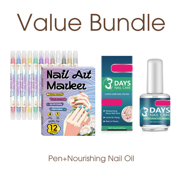 🎨Last Day Special Price:£ 8.99💞50K+ SOLD!✨Dual-Tip Nail Art Marker Pen Set Quick‑dry, no UV lamp. Fine &amp; brush tips. 12/24 vibrant colors. Easy DIY at home. No smudges, just art! 💅🖌️