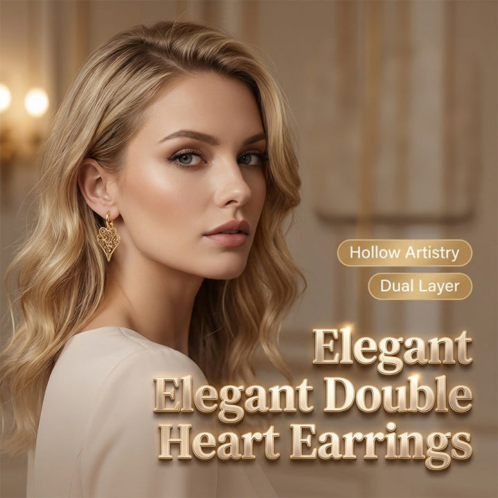📢📢50% OFF !! ⏰Elegant Sparkling Heart Hoop Earrings
