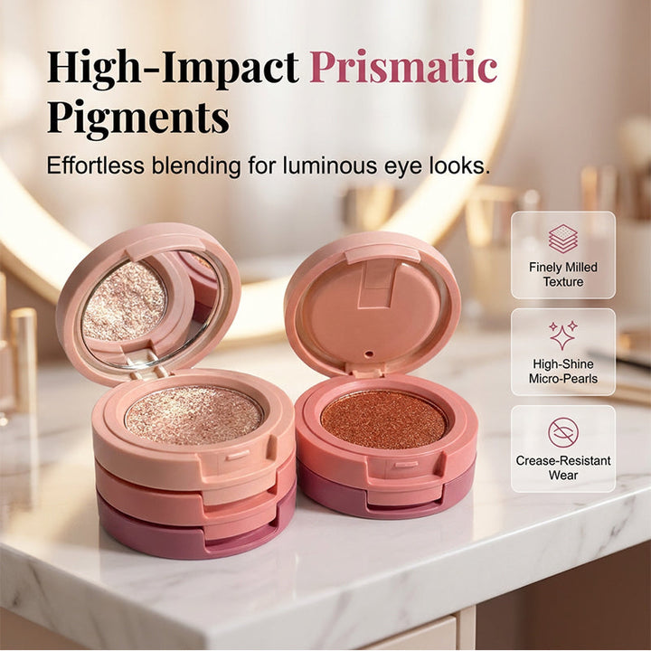 Palette di ombretti impilabili a 3 colori con specchio