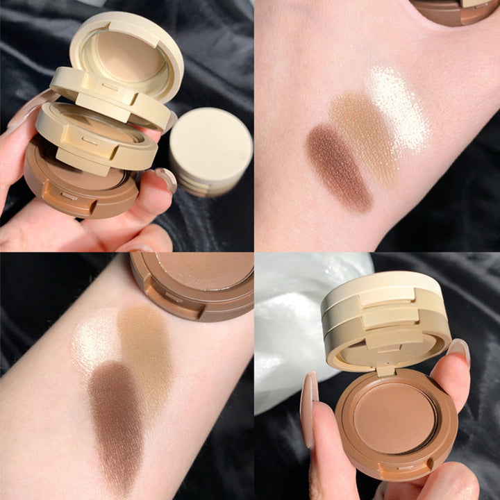 Palette di ombretti impilabili a 3 colori con specchio