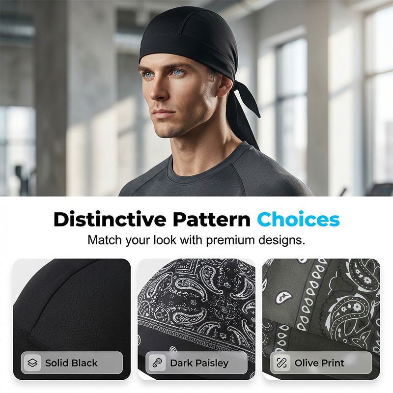 Paisley Cooling Headscarf Cap Set, Motorcycle Pirate Head Wrap Safety Helmet Liner, Elastic Fit Hand Washable Multifunctional Outdoor Headwear for Athletes &amp; Outdoor Enthusiasts