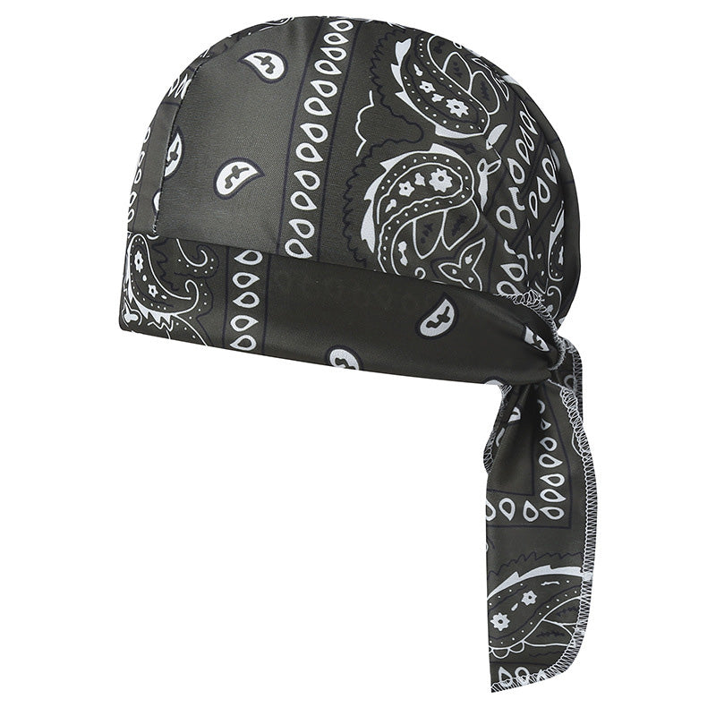 Paisley Cooling Headscarf Cap Set, Motorcycle Pirate Head Wrap Safety Helmet Liner, Elastic Fit Hand Washable Multifunctional Outdoor Headwear for Athletes &amp; Outdoor Enthusiasts
