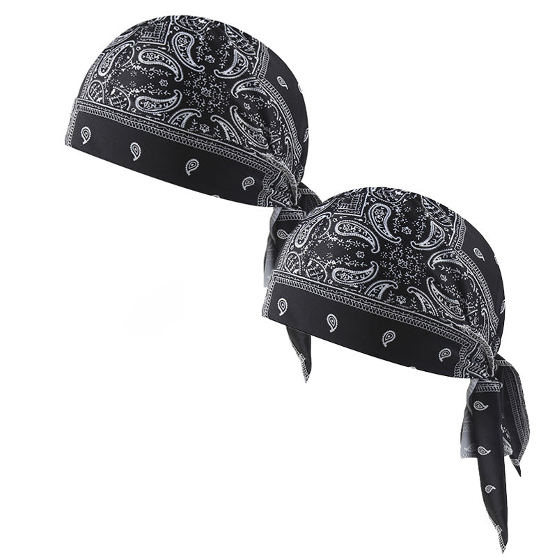 Paisley Cooling Headscarf Cap Set, Motorcycle Pirate Head Wrap Safety Helmet Liner, Elastic Fit Hand Washable Multifunctional Outdoor Headwear for Athletes &amp; Outdoor Enthusiasts