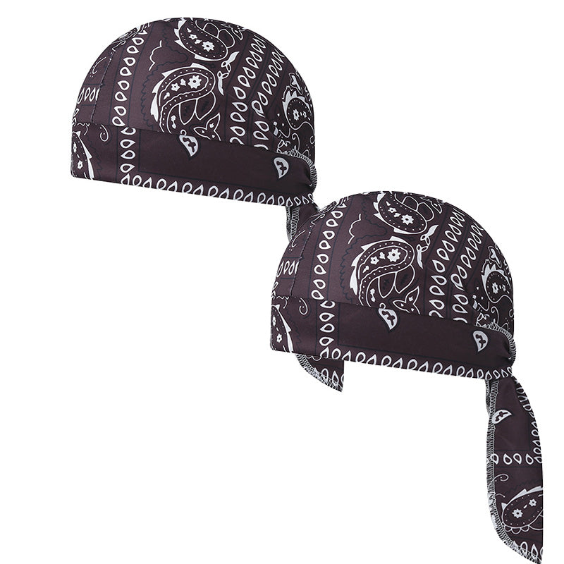 Paisley Cooling Headscarf Cap Set, Motorcycle Pirate Head Wrap Safety Helmet Liner, Elastic Fit Hand Washable Multifunctional Outdoor Headwear for Athletes &amp; Outdoor Enthusiasts