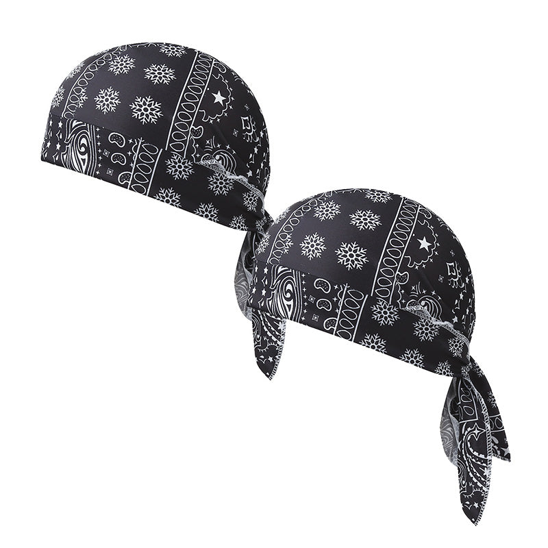 Paisley Cooling Headscarf Cap Set, Motorcycle Pirate Head Wrap Safety Helmet Liner, Elastic Fit Hand Washable Multifunctional Outdoor Headwear for Athletes &amp; Outdoor Enthusiasts