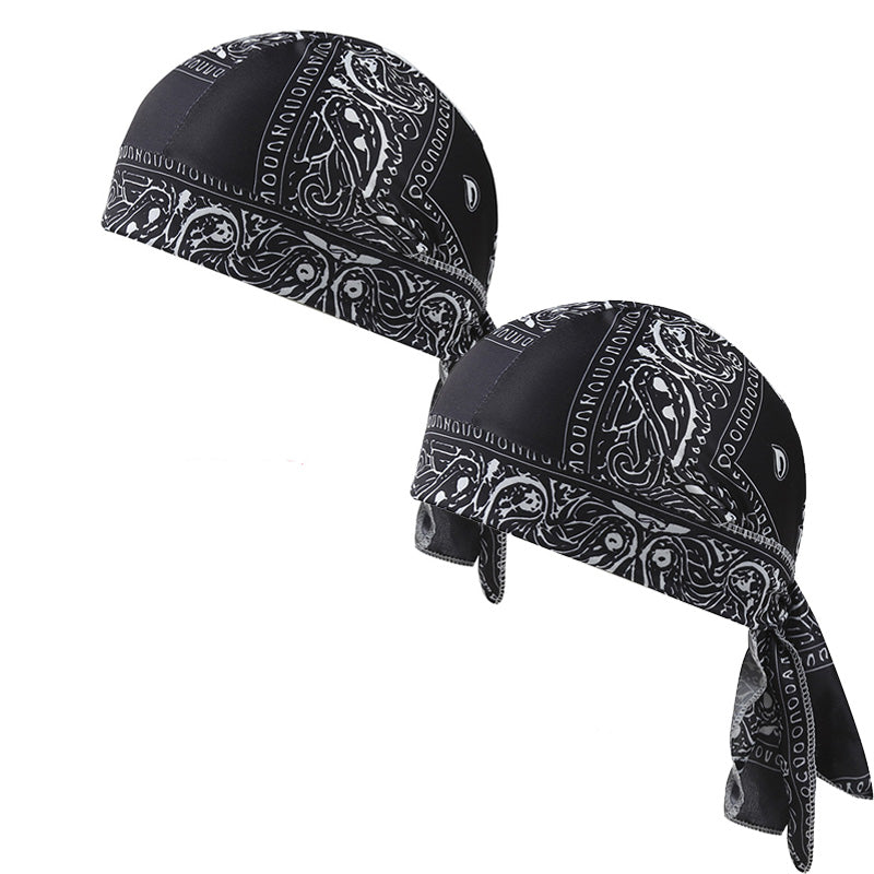 Paisley Cooling Headscarf Cap Set, Motorcycle Pirate Head Wrap Safety Helmet Liner, Elastic Fit Hand Washable Multifunctional Outdoor Headwear for Athletes &amp; Outdoor Enthusiasts