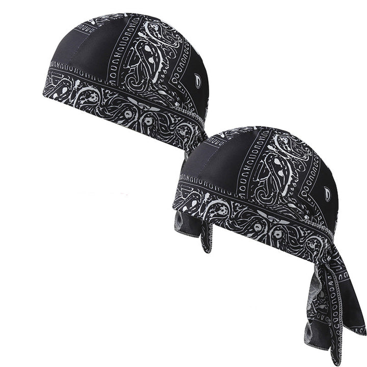 Paisley Cooling Headscarf Cap Set, Motorcycle Pirate Head Wrap Safety Helmet Liner, Elastic Fit Hand Washable Multifunctional Outdoor Headwear for Athletes &amp; Outdoor Enthusiasts