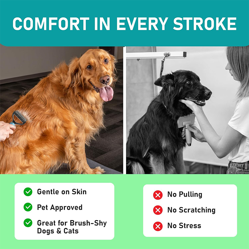 Dual-Sided Pet Grooming Comb for Dogs &amp; Cats