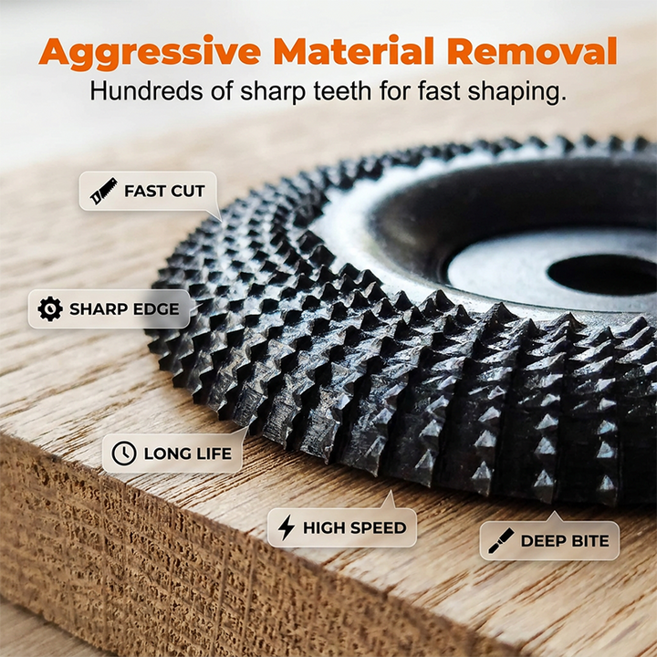 🔥50% OFF! Wood shaping disc for angle grinder – rapid removal, ultra durable. Perfect for carving &amp; DIY! 50K+ sold! 🔧✨