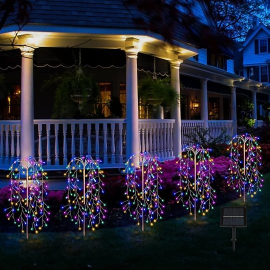 ✨Solar Firework Garden Lights – Waterproof Starburst Stake Lamps for Paths, Patios &amp; Parties 🌟🌧️✨ (Multi-Colour)