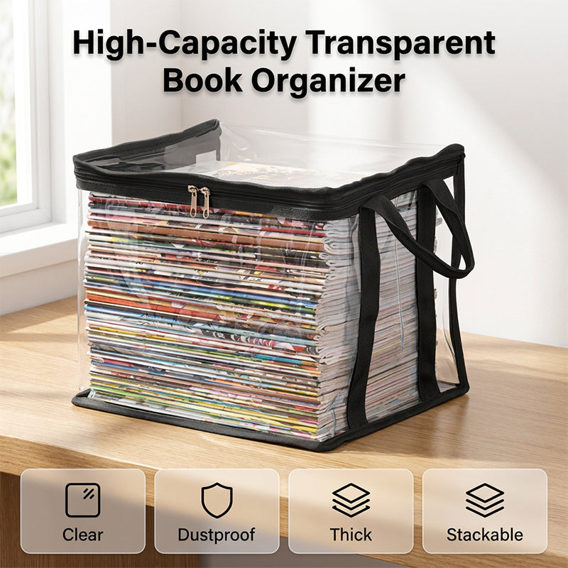 💖2026 Hot Sale✨Transparent Large-Capacity Dustproof &amp; Moisture-Proof Book Storage Bag