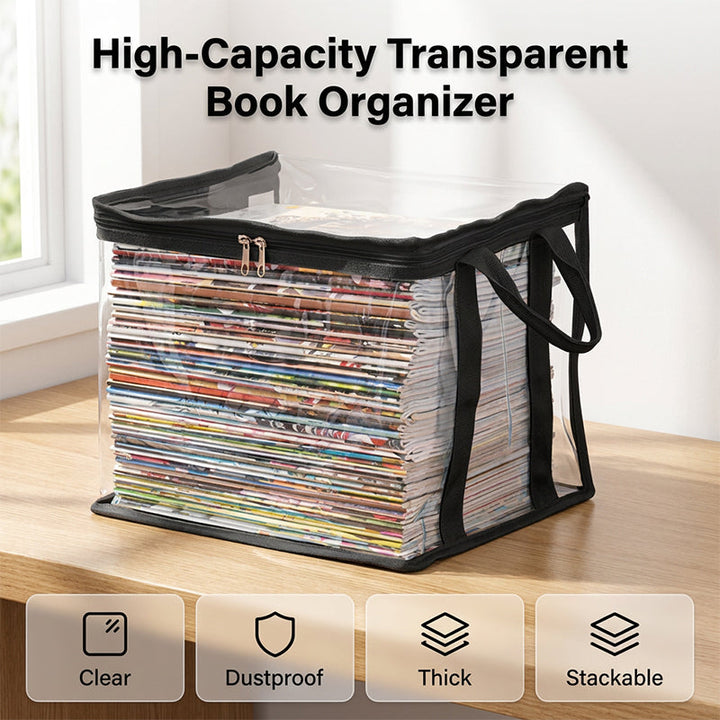 💖2026 Hot Sale✨Transparent Large-Capacity Dustproof &amp; Moisture-Proof Book Storage Bag
